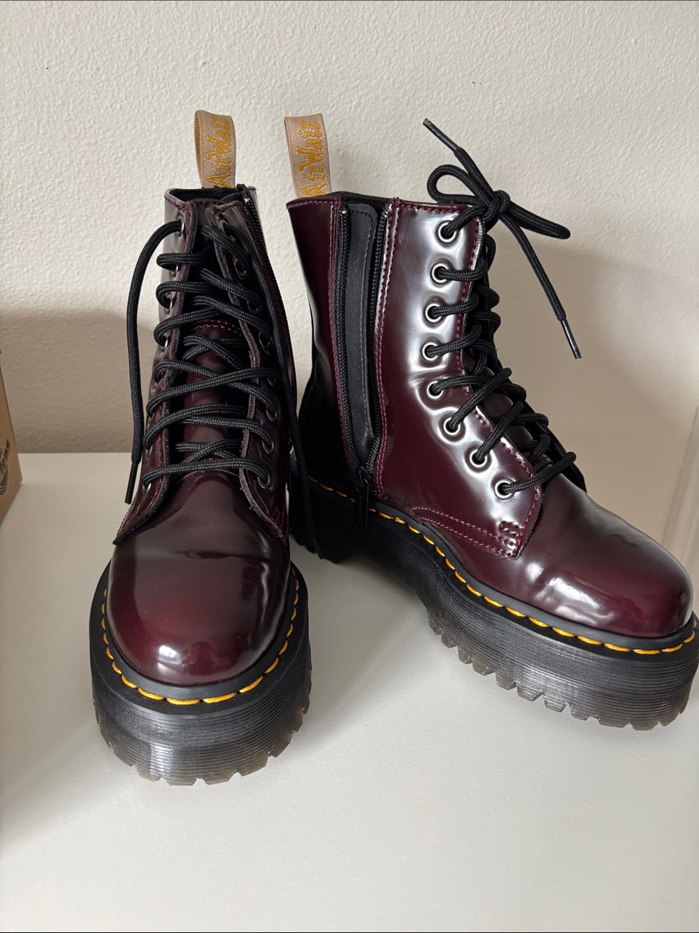 Dr. Martens Women's Platform Lace-Up Boots in Oxblood